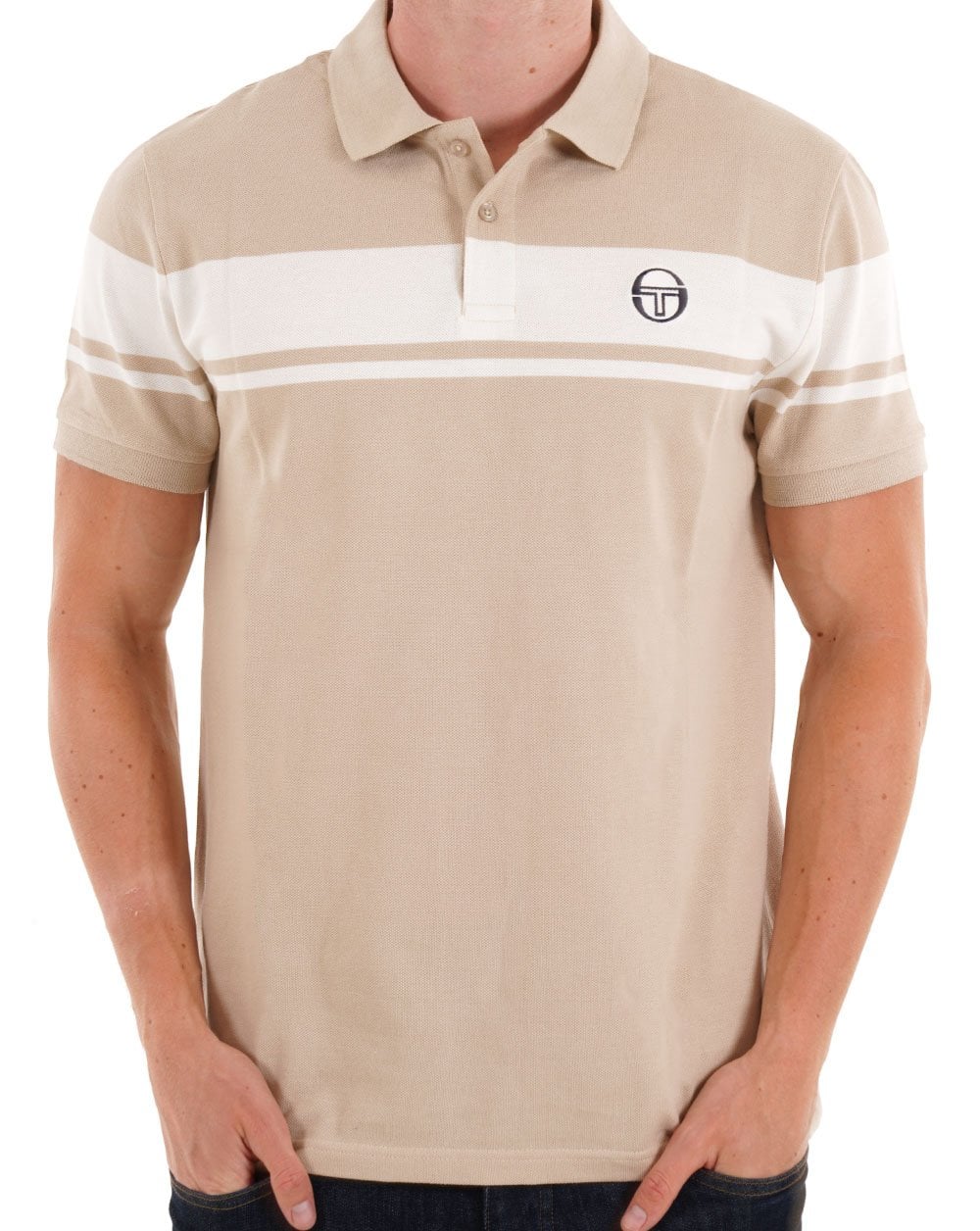 Sergio Tacchini Young Line Polo Shirt Stone/Gardenia - Image 3