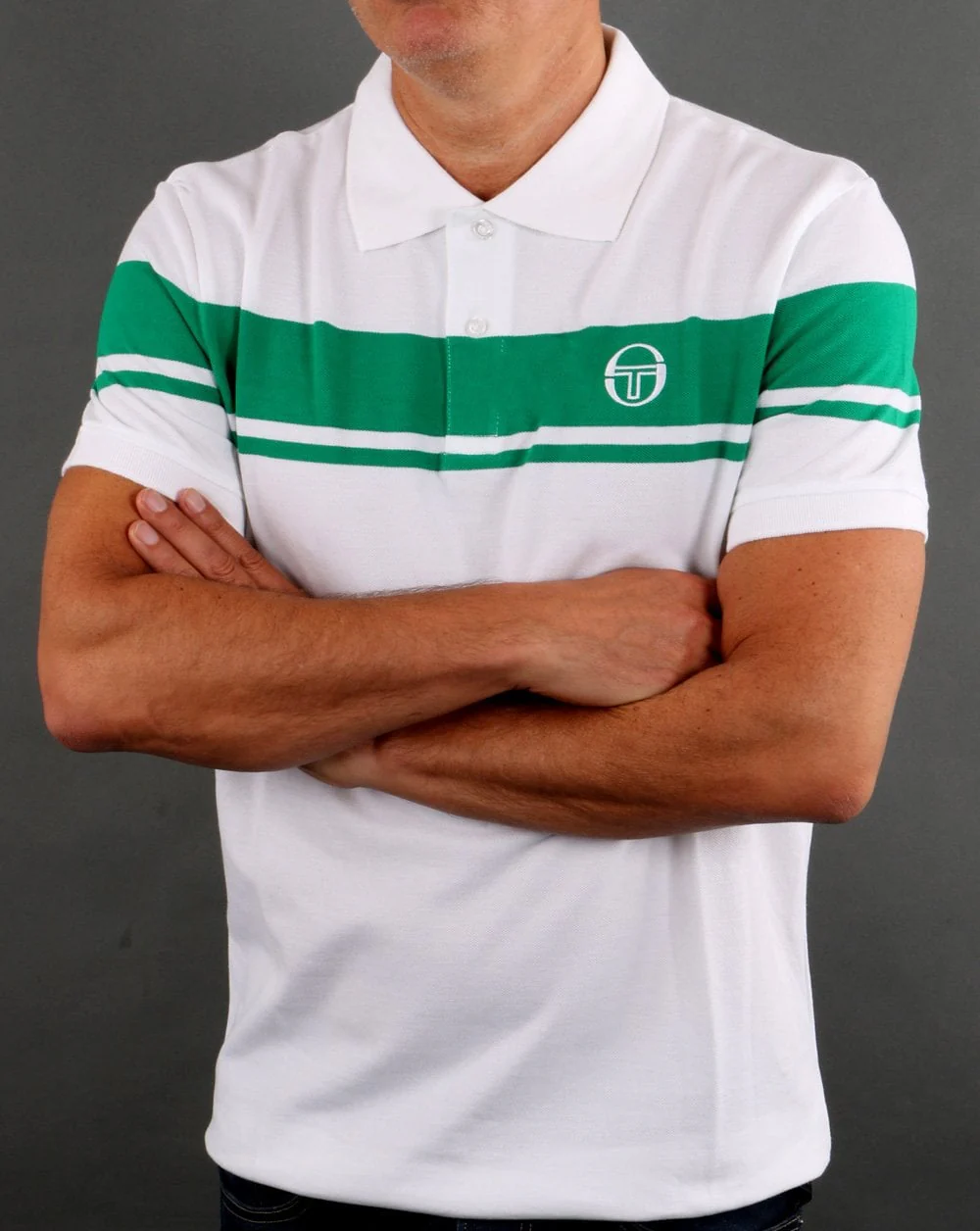 Sergio Tacchini Young Line Polo Shirt White/Green - Image 4