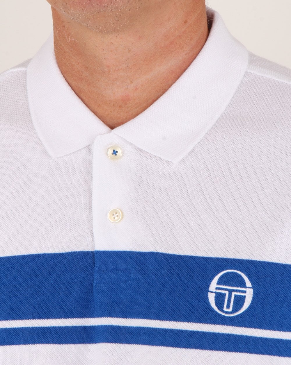 Sergio Tacchini Young Line Polo Shirt White/Royal - Image 2