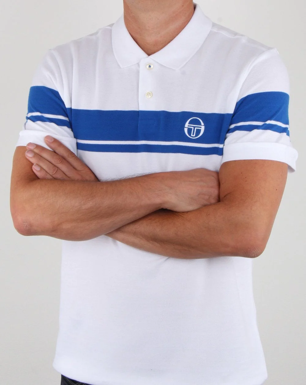 Sergio Tacchini Young Line Polo Shirt White/Royal - Image 4