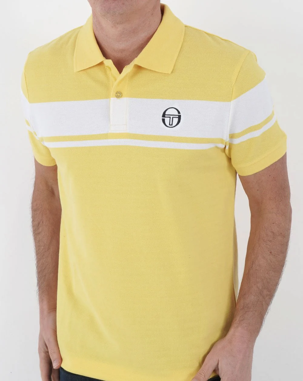 Sergio Tacchini Young Line Polo Shirt Yellow/White - Image 4