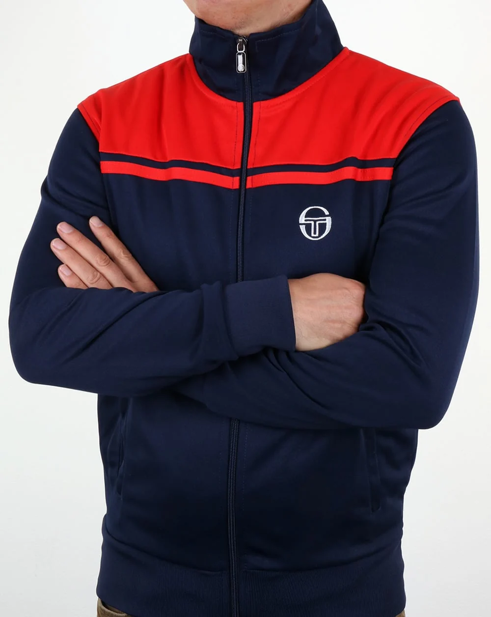 Sergio Tacchini Young Line Track Top Navy/Red - Image 3