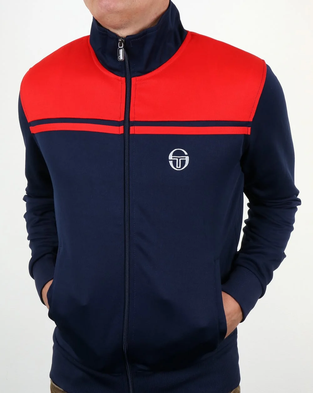 Sergio Tacchini Young Line Track Top Navy/Red - Image 4