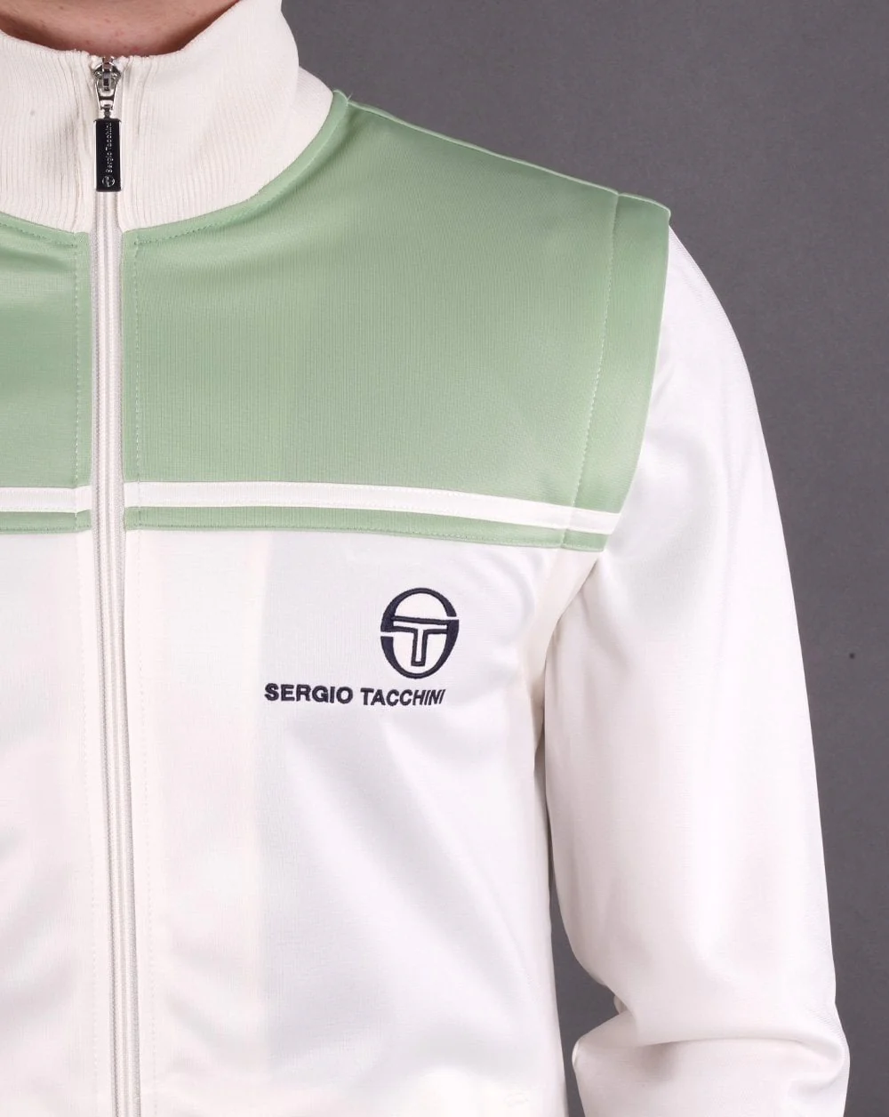 Sergio Tacchini Young Line Zip Off Track Top Gardenia Green - Image 4