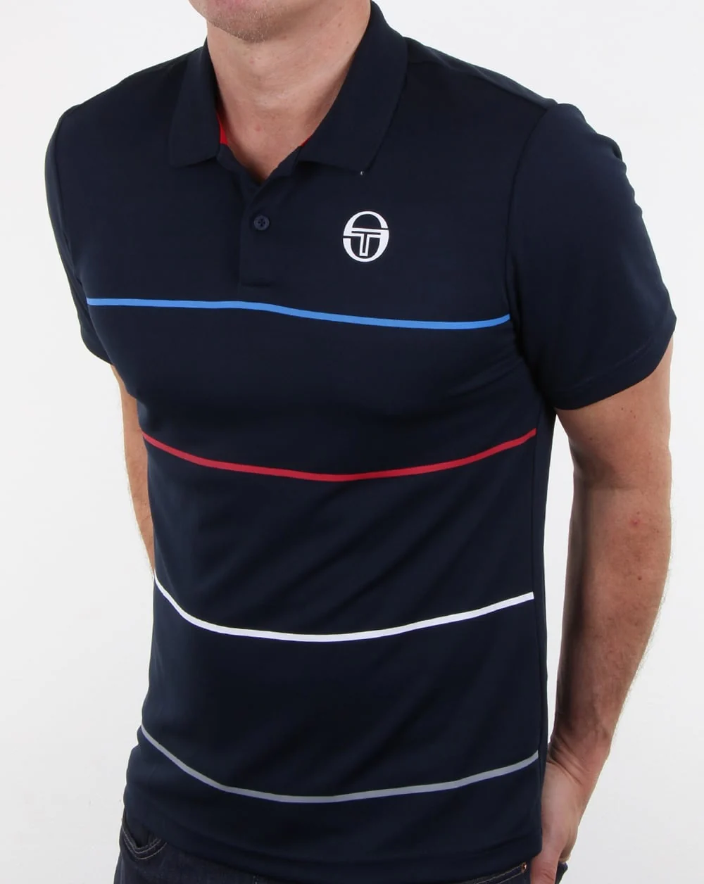 Sergio Tacchini Zakar Polo Shirt Navy - Image 4
