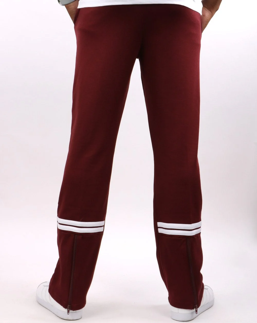 Sergio Tacchini Zip Bottom Track Pants Burgundy - Image 3