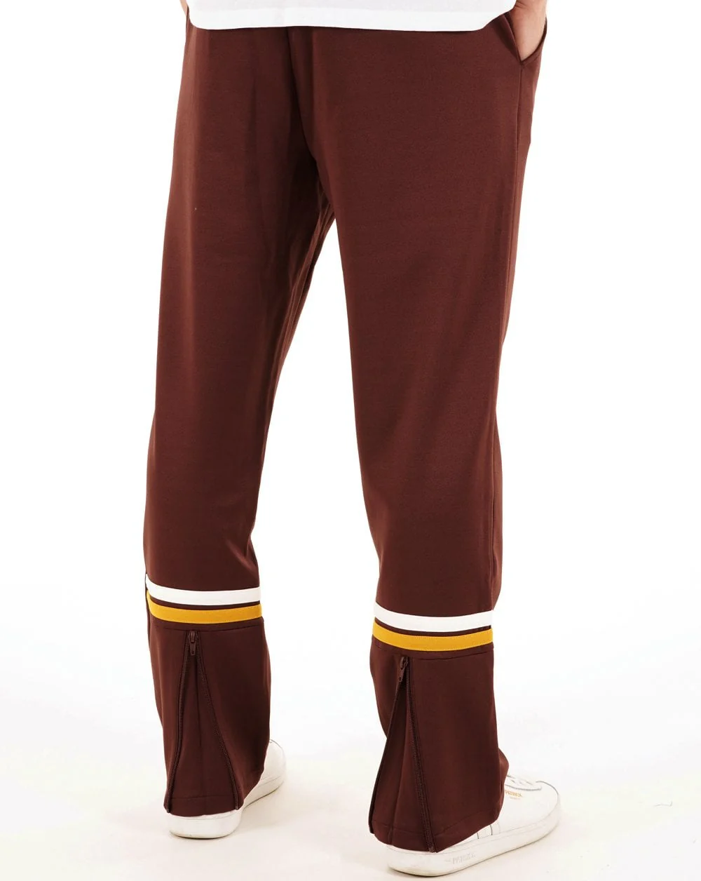 Sergio Tacchini Zip Bottom Track Pants Dark Brown - Image 2