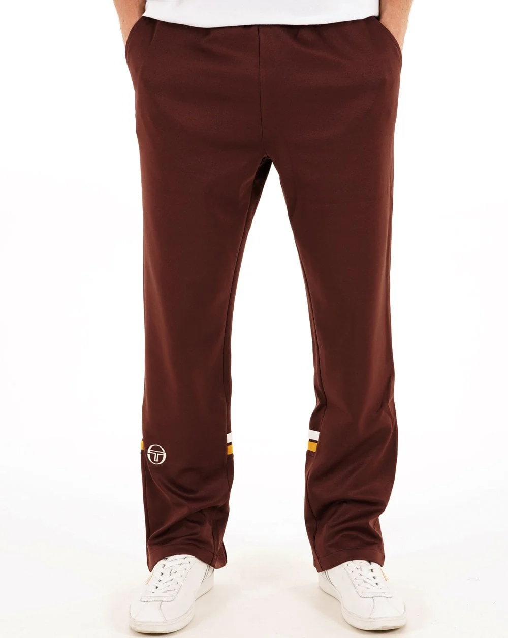 Sergio Tacchini Zip Bottom Track Pants Dark Brown - Image 3