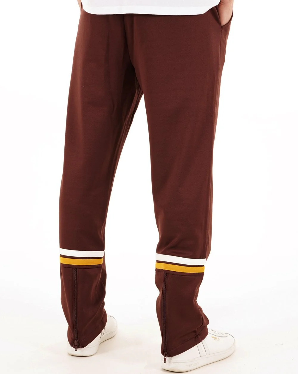 Sergio Tacchini Zip Bottom Track Pants Dark Brown - Image 4