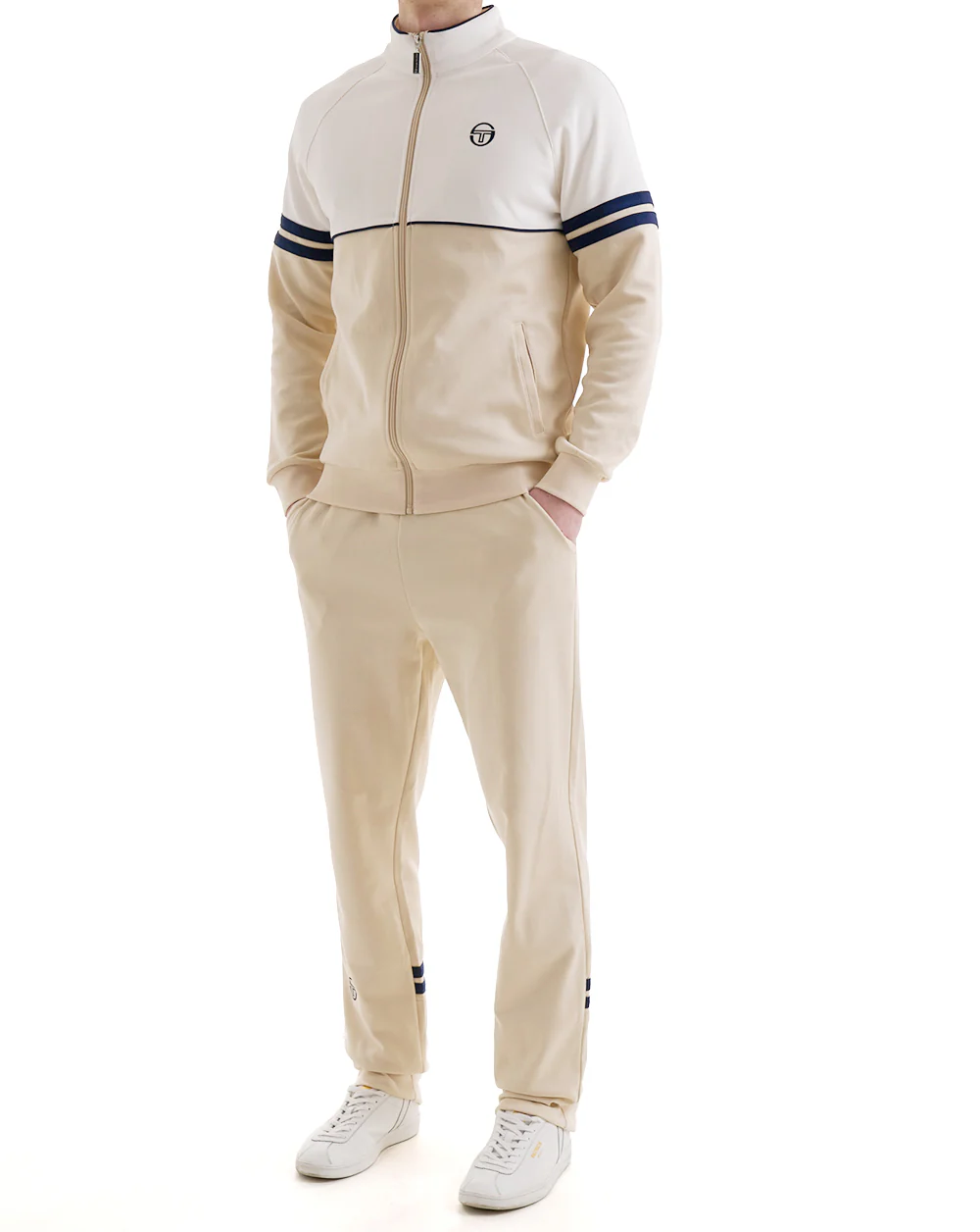 Sergio Tacchini Zip Bottom Track Pants Sandshell Navy - Image 3