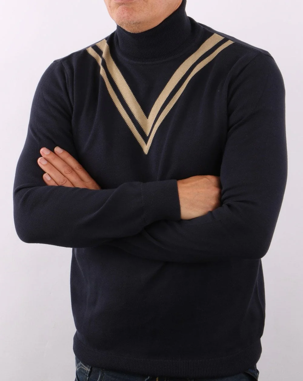Ska & Soul Twin V Roll Neck Navy - Image 3