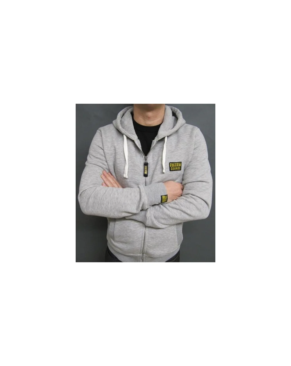 Street Sounds Zip Through Hoodie Grey