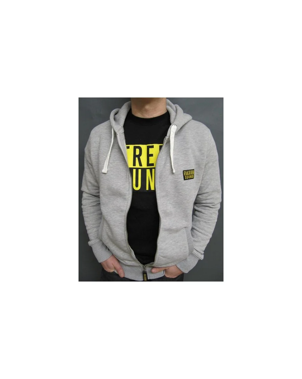 Street Sounds Zip Through Hoodie Grey - Image 3