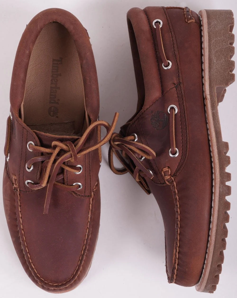 Timberland 3 Eye Handsewn Boat Shoe Rust - Image 3