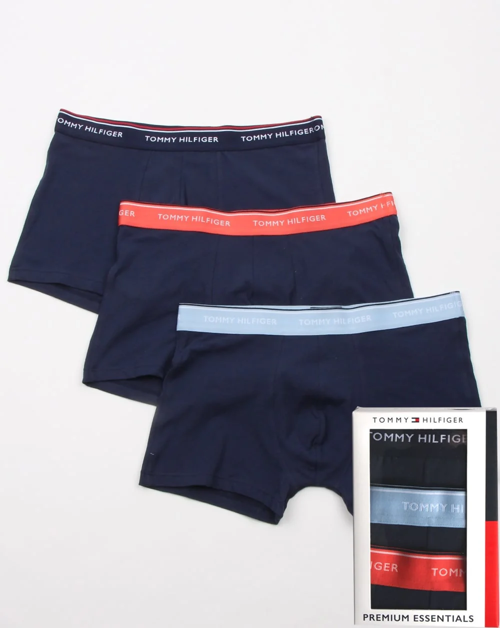 Tommy Hilfiger 3 Pack Boxers Navy/Sky/Coral