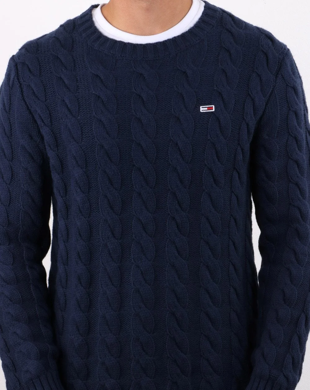 Tommy Hilfiger Cable Knit Jumper Navy - Image 4