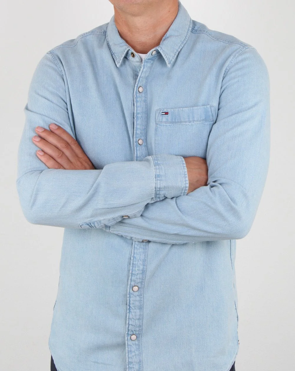 Tommy Hilfiger Classic Denim Shirt Blue - Image 3