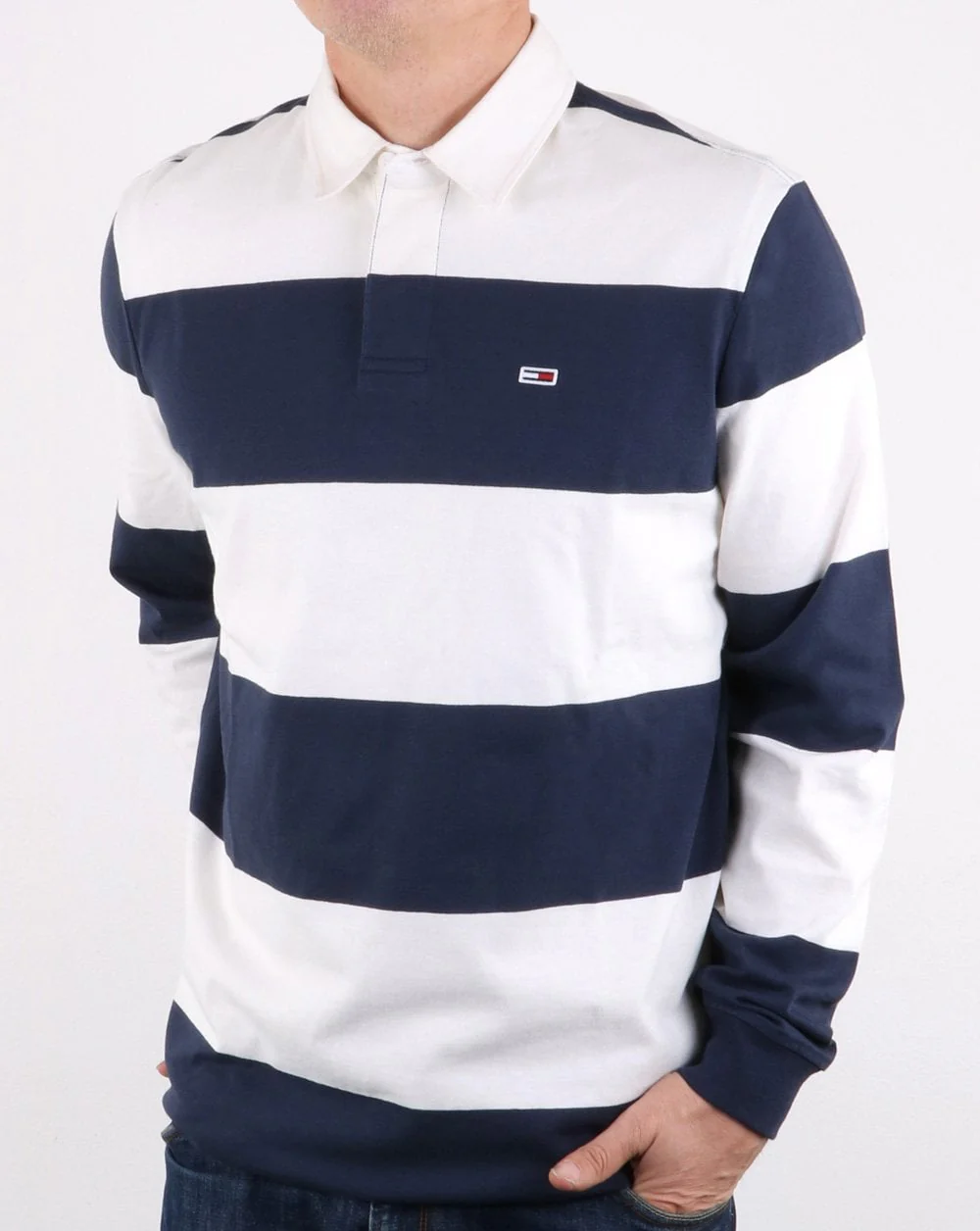 Tommy Hilfiger Classic Rugby Shirt Classic White/Navy - Image 2