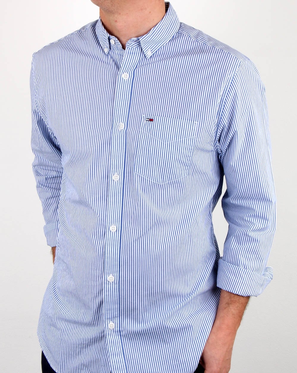 Tommy Hilfiger Classic Stripe Shirt White Blue - Image 2