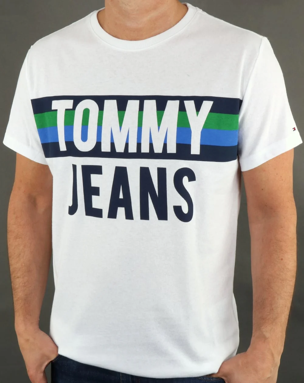 Tommy Hilfiger Colorblock Font T Shirt Classic White