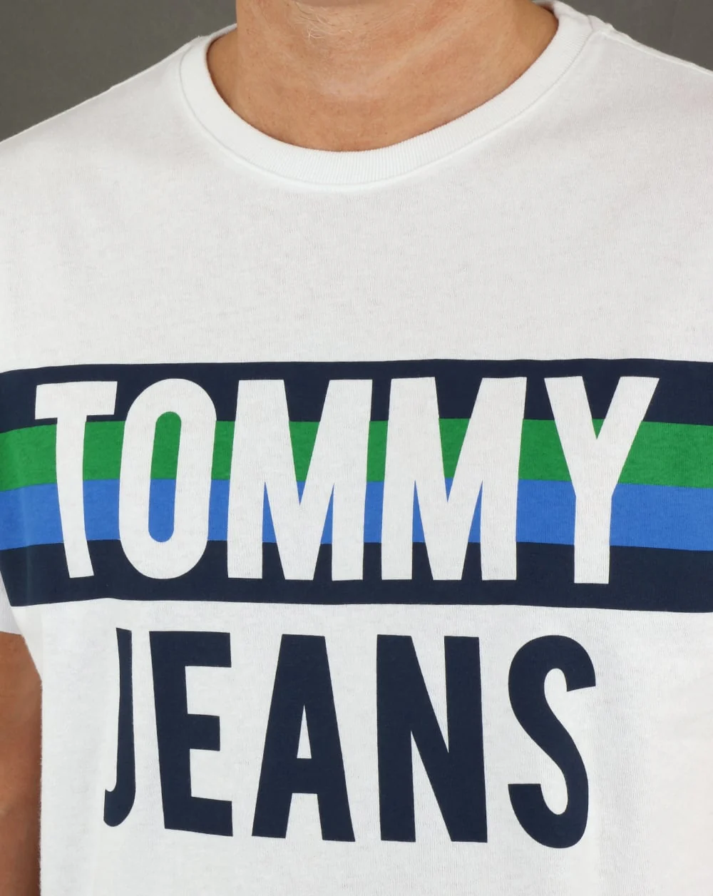 Tommy Hilfiger Colorblock Font T Shirt Classic White - Image 2