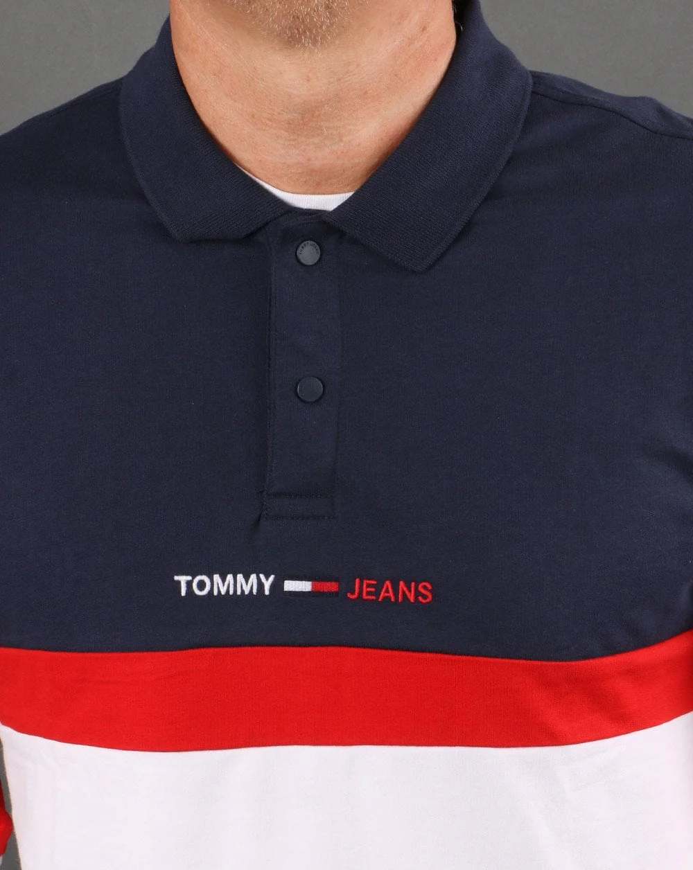 Tommy Hilfiger Colour Block Rugby Polo Navy/Red/White - Image 2