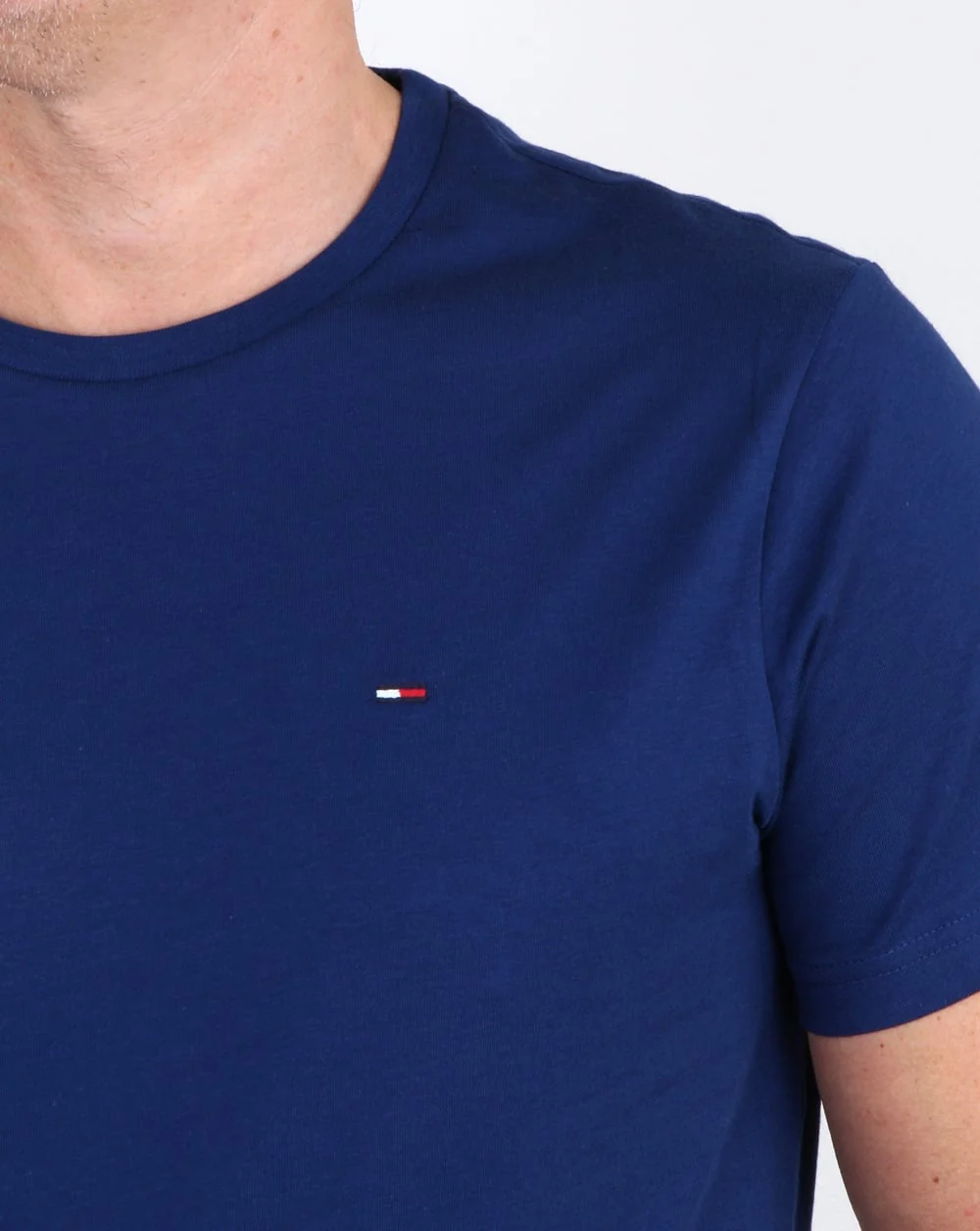 Tommy Hilfiger Cotton Crew Neck T Shirt Blue - Image 2