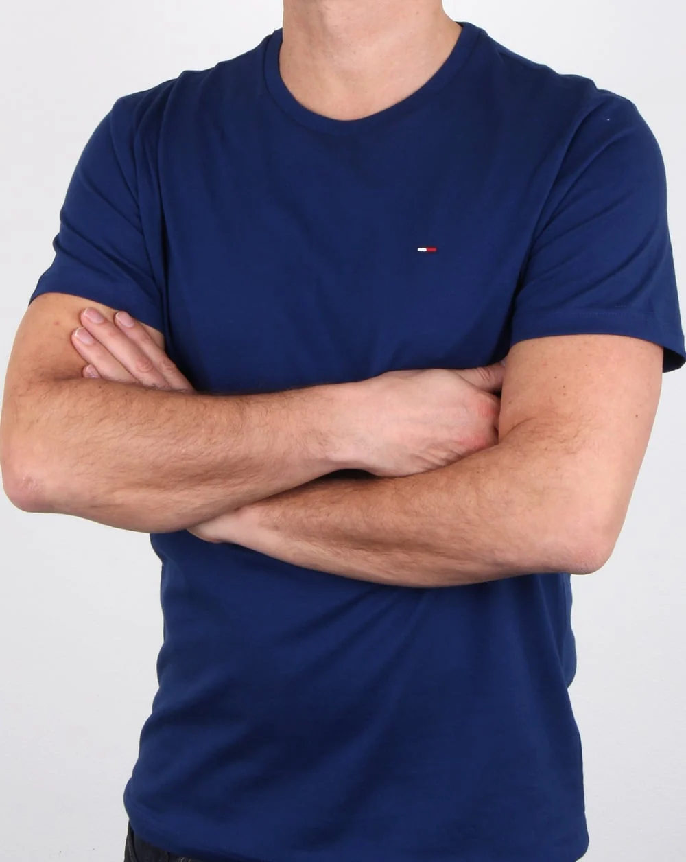 Tommy Hilfiger Cotton Crew Neck T Shirt Blue - Image 3