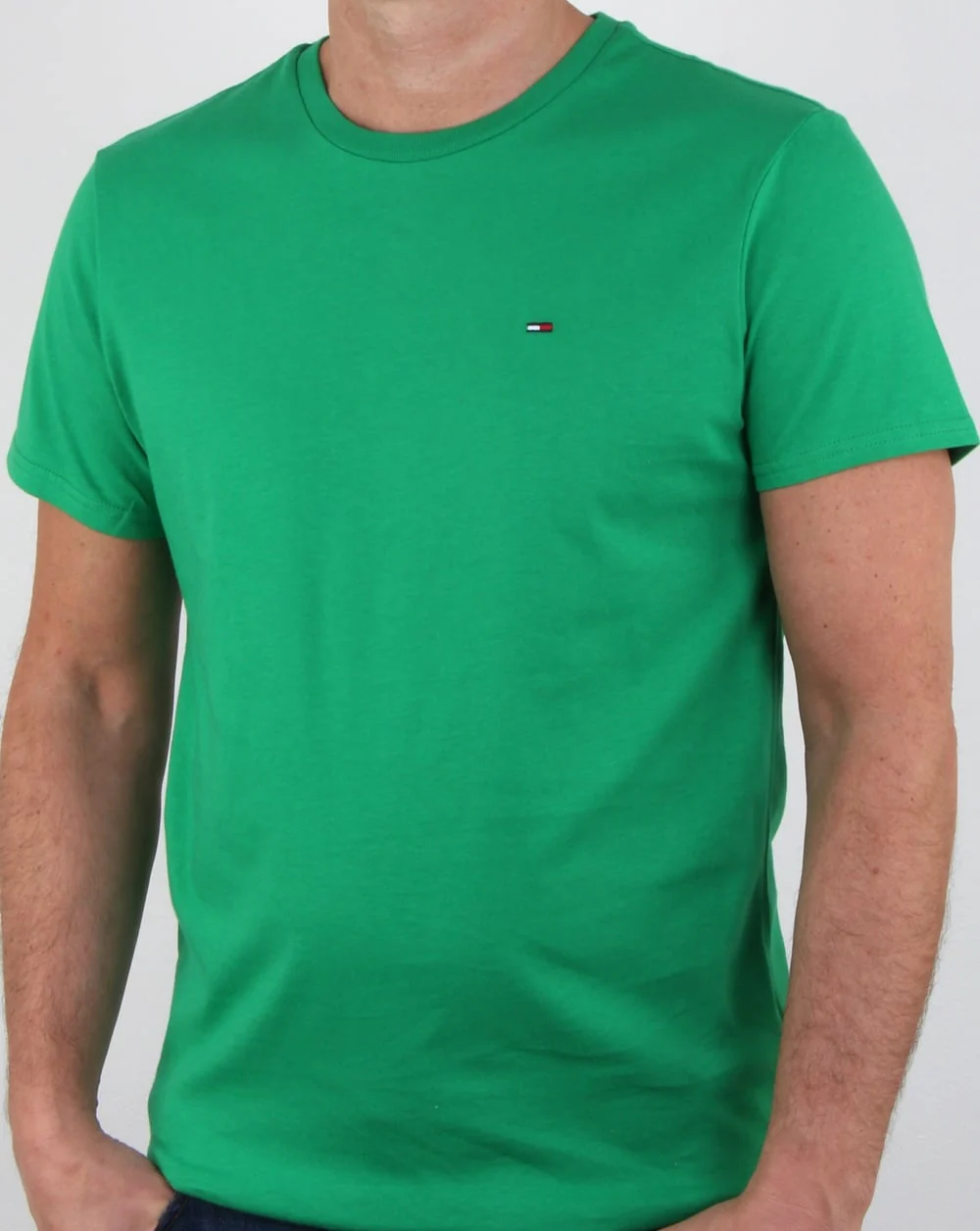 Tommy Hilfiger Cotton Crew Neck T Shirt Jellybean Green