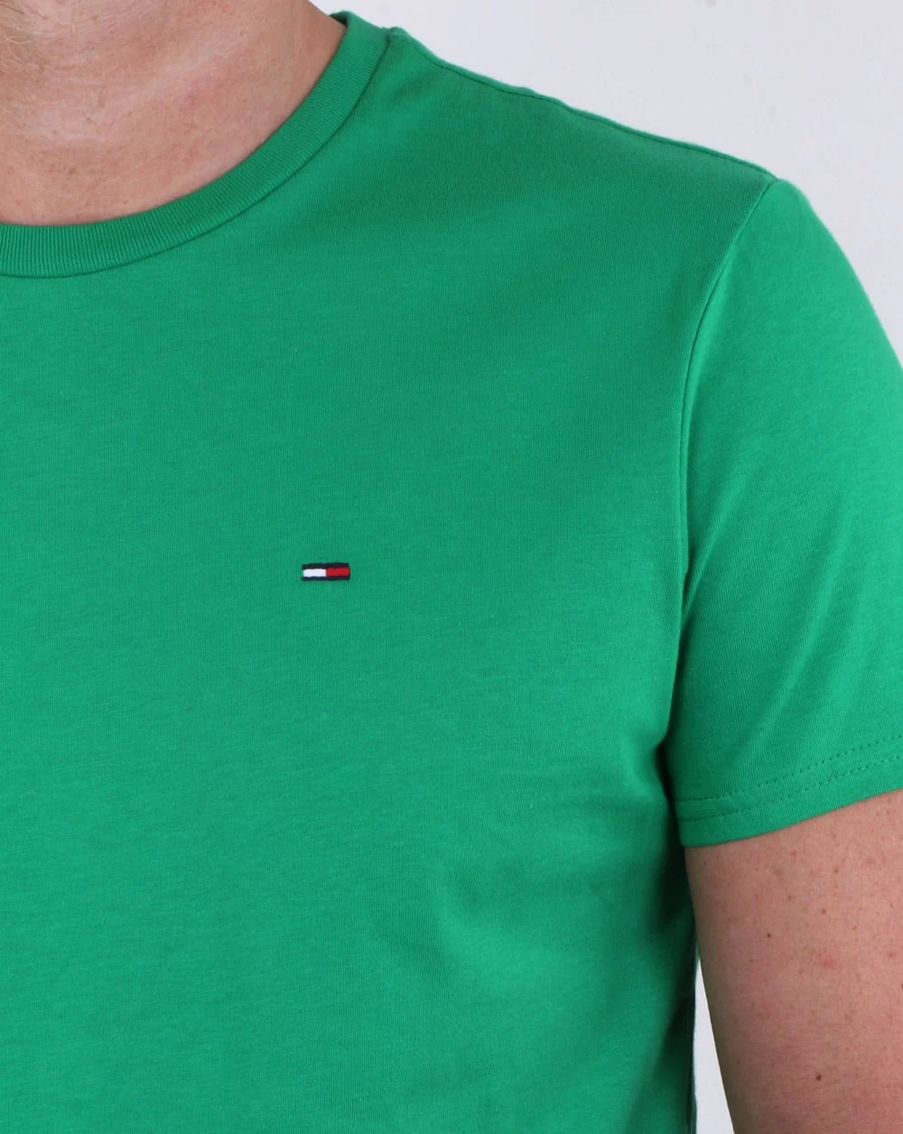 Tommy Hilfiger Cotton Crew Neck T Shirt Jellybean Green - Image 2