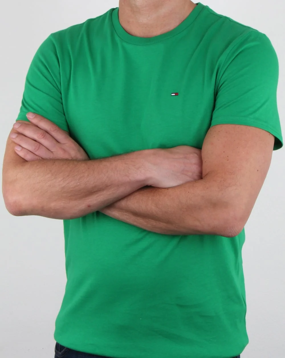 Tommy Hilfiger Cotton Crew Neck T Shirt Jellybean Green - Image 3
