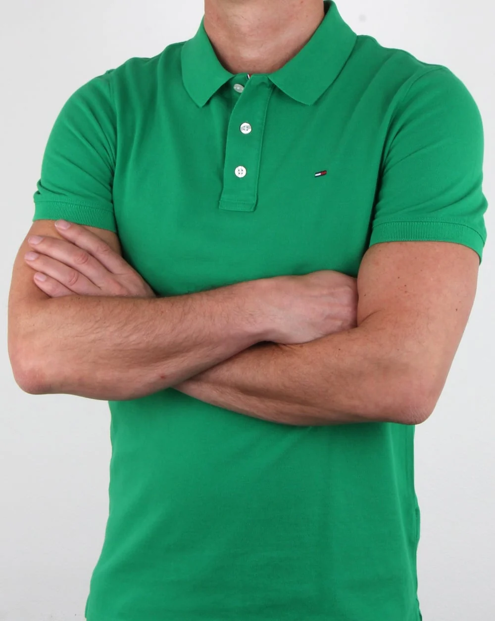 Tommy Hilfiger Cotton Pique Polo Shirt Green - Image 3