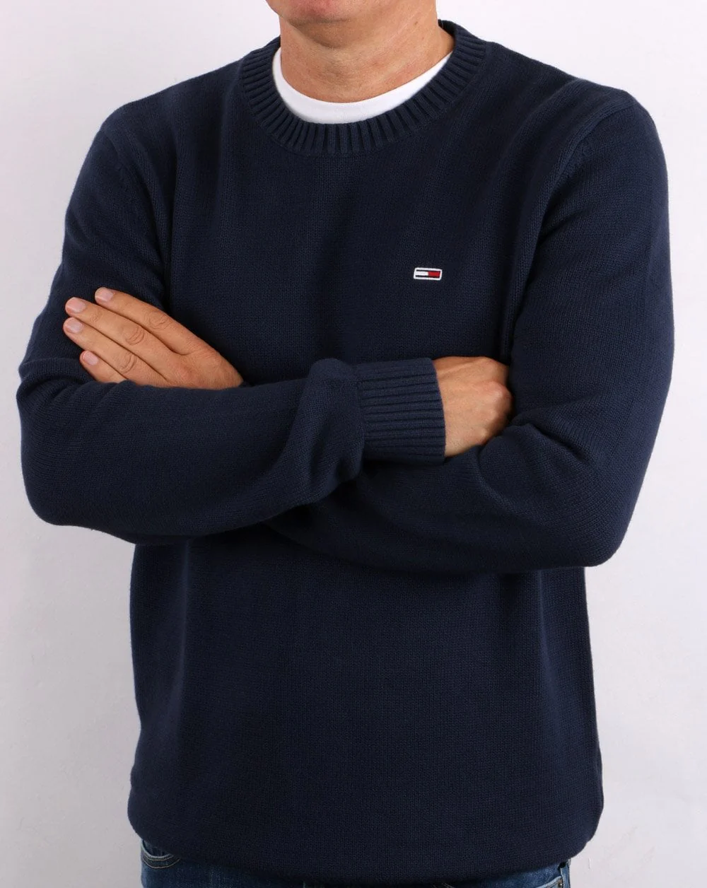 Tommy Hilfiger Crew Neck Knit Jumper Navy - Image 3