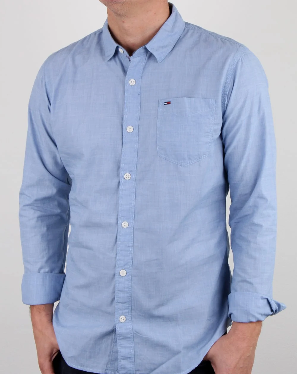 Tommy Hilfiger End On End Shirt Blue Cobalt