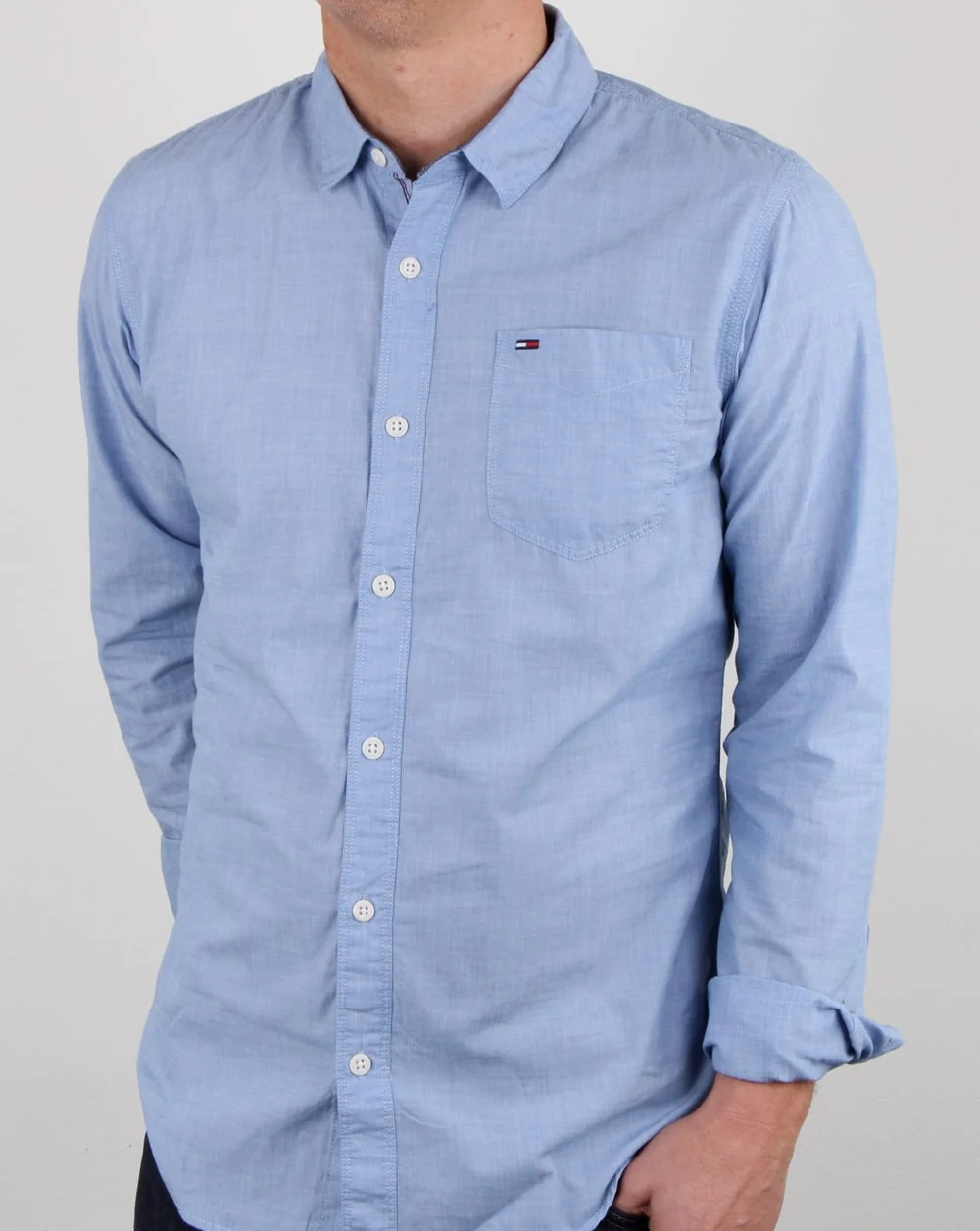 Tommy Hilfiger End On End Shirt Blue Cobalt - Image 3