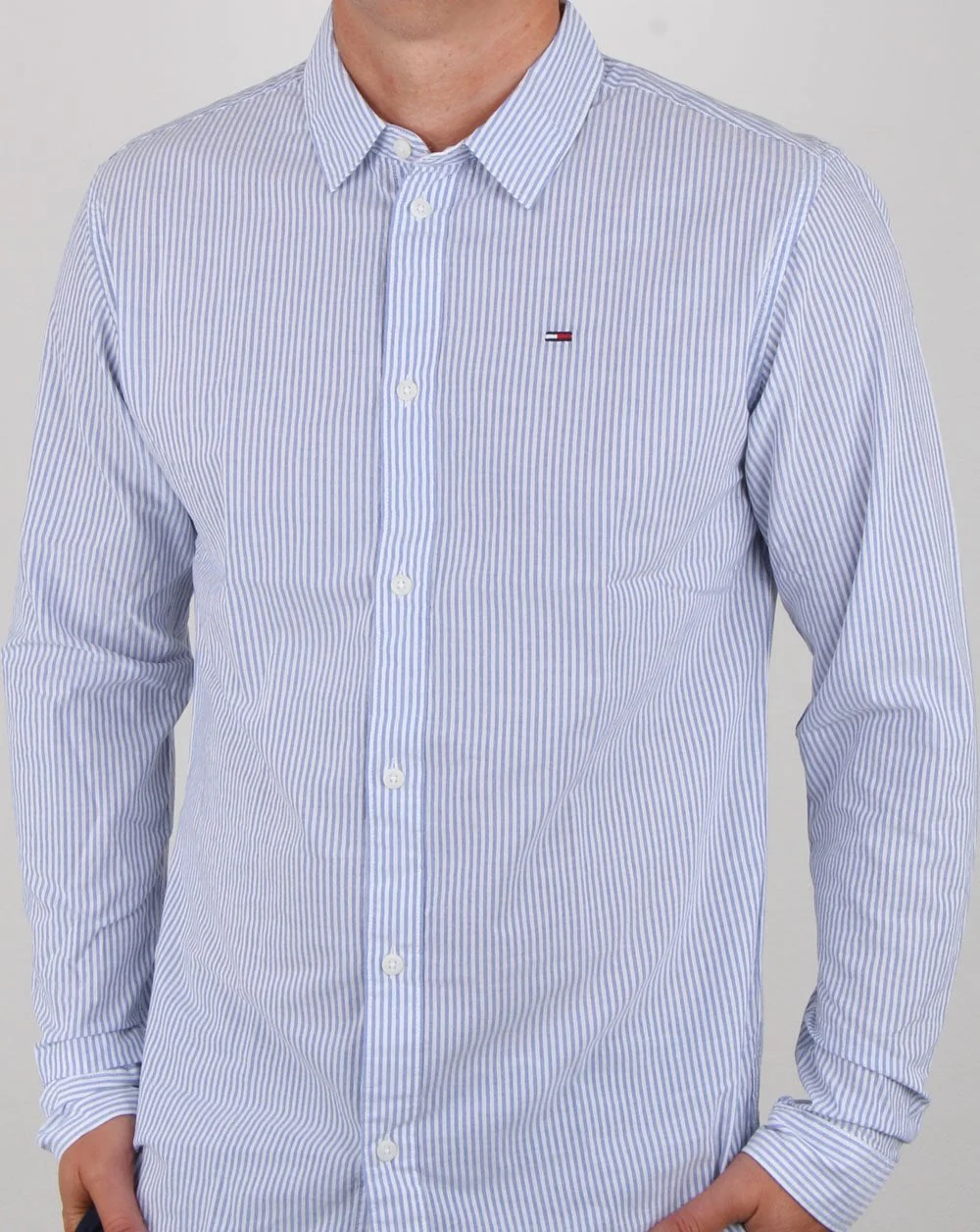 Tommy Hilfiger Essential Stripe Shirt Classic White/Blue - Image 3