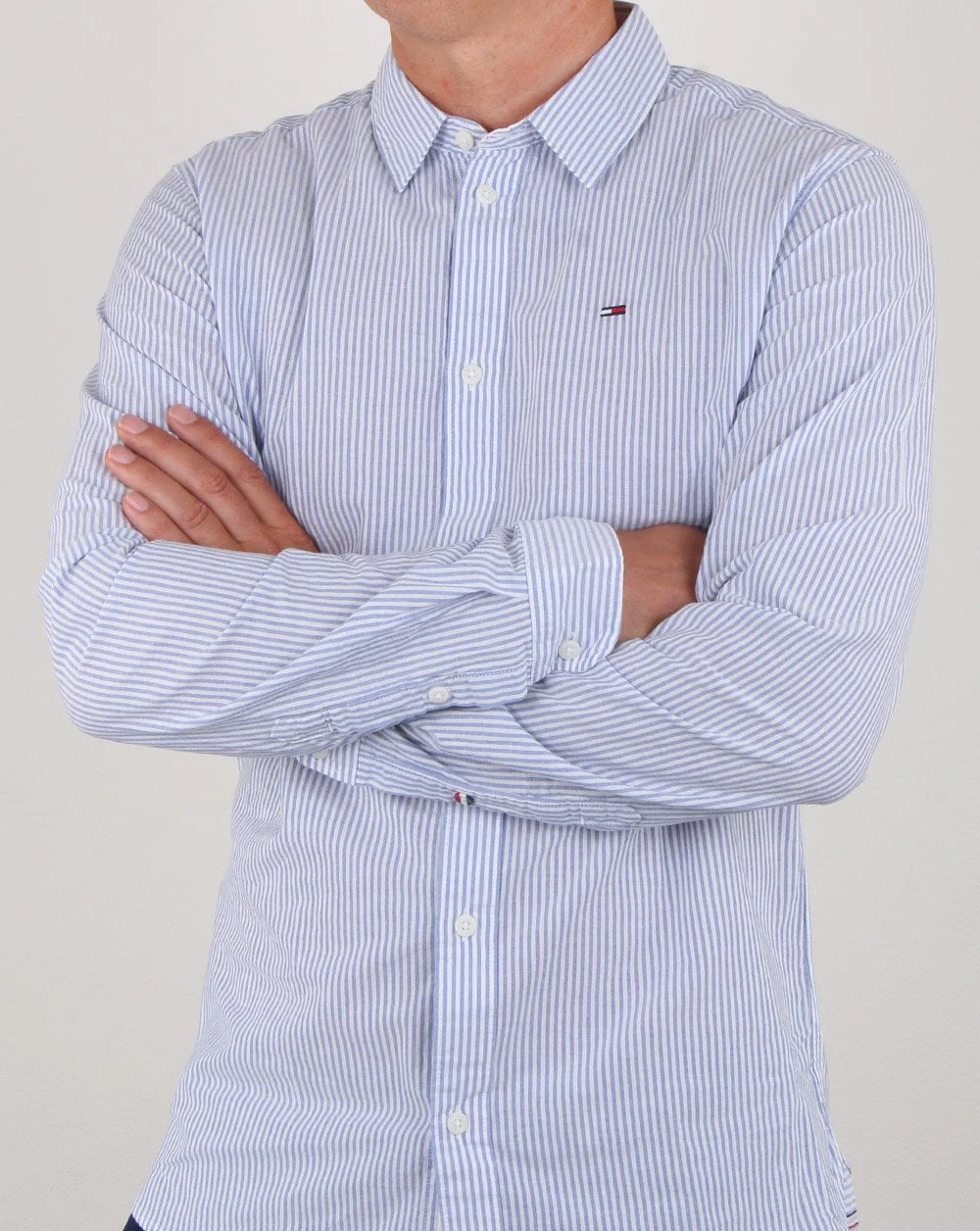 Tommy Hilfiger Essential Stripe Shirt Classic White/Blue - Image 4