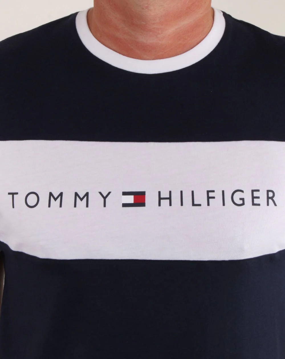 Tommy Hilfiger Flag Logo T Shirt Navy - Image 2