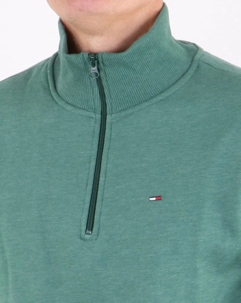 Tommy Hilfiger Half Zip Jumper Hunter Green - Image 2