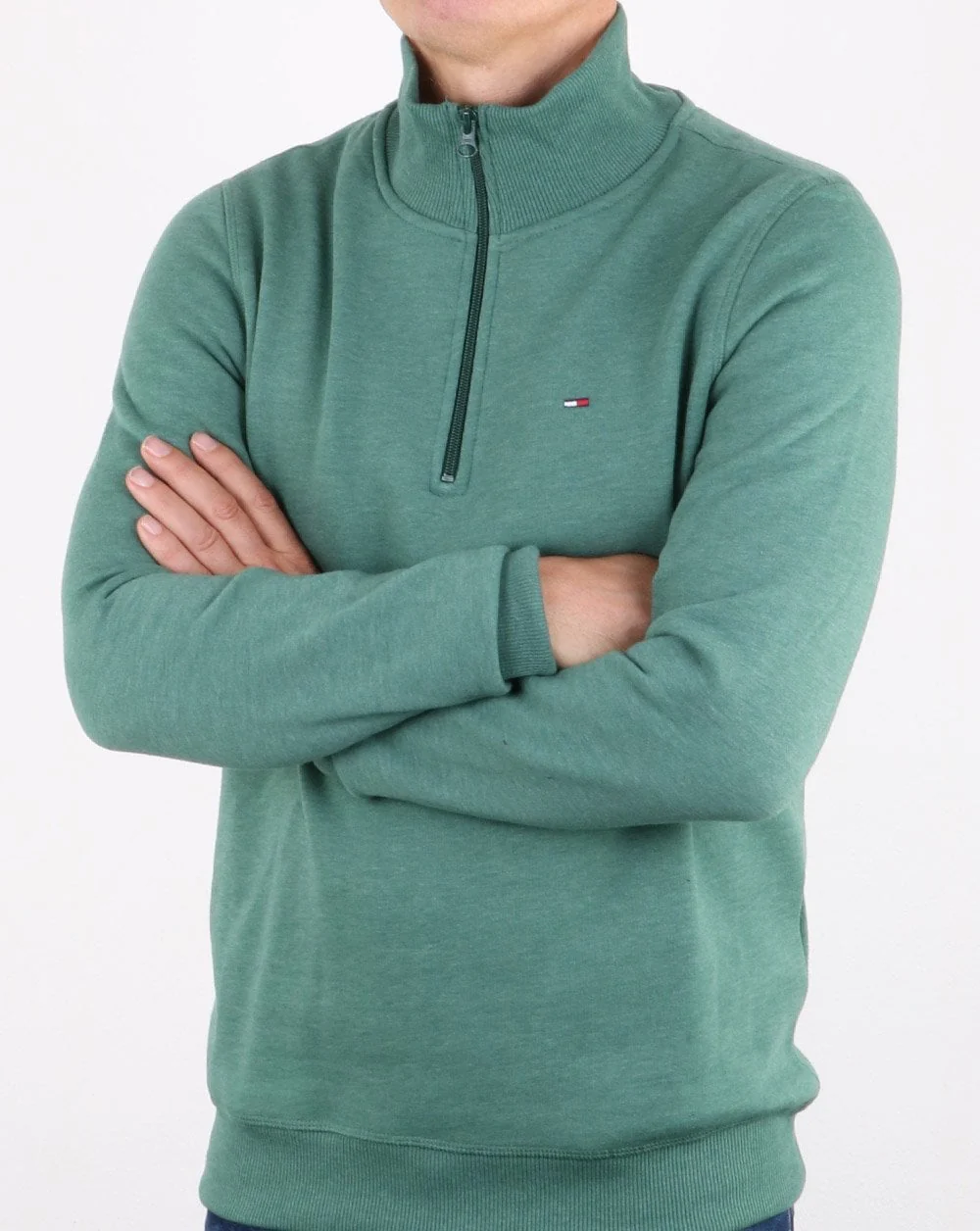 Tommy Hilfiger Half Zip Jumper Hunter Green - Image 3