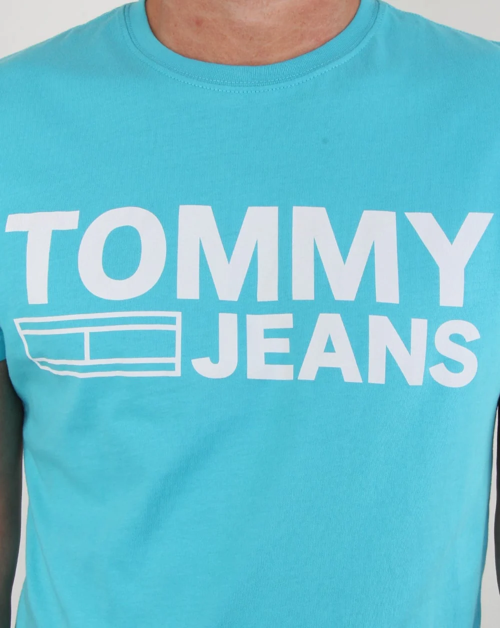 Tommy Hilfiger Logo T Shirt Aqua Blue - Image 2