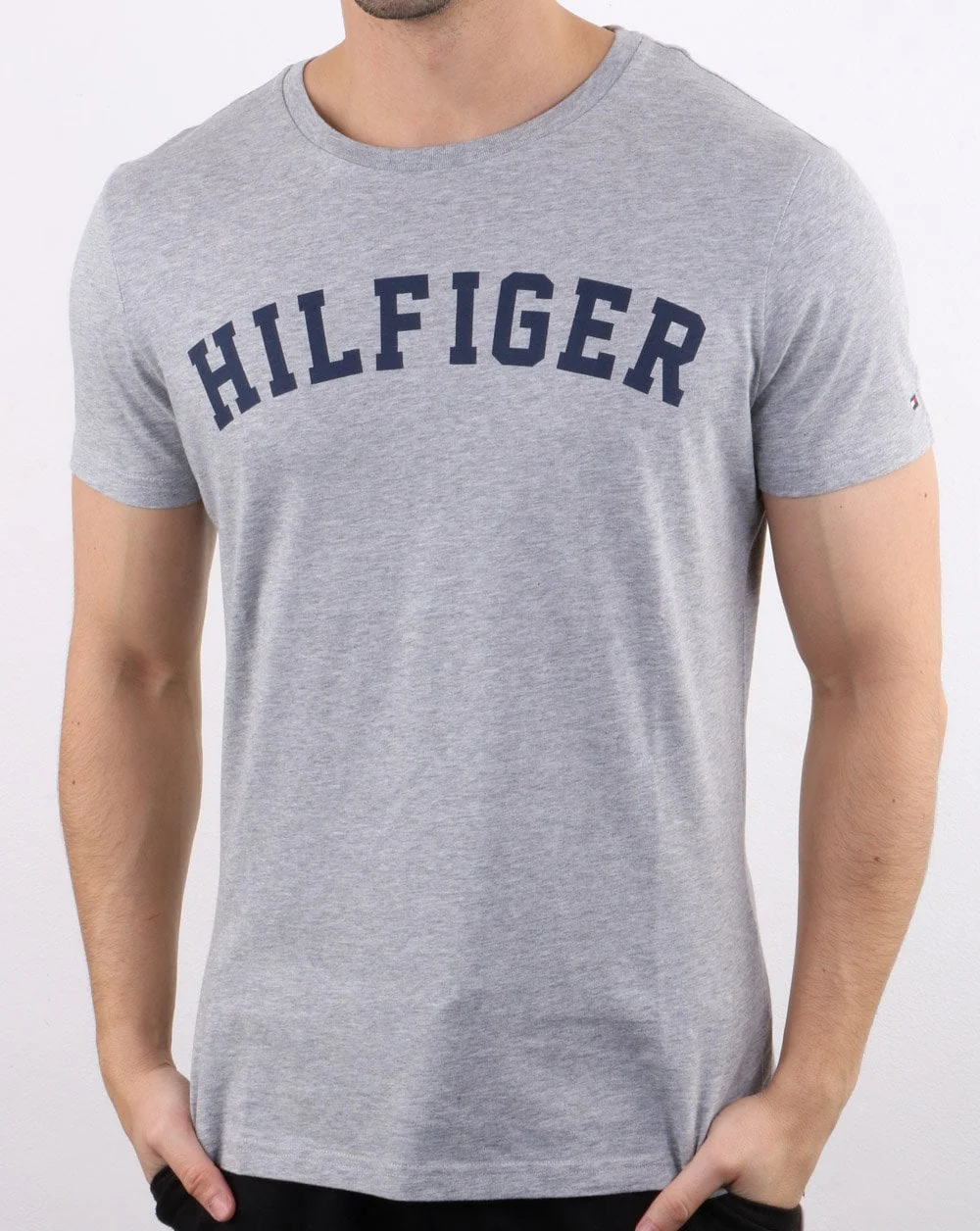 Tommy Hilfiger Logo T Shirt Grey Heather