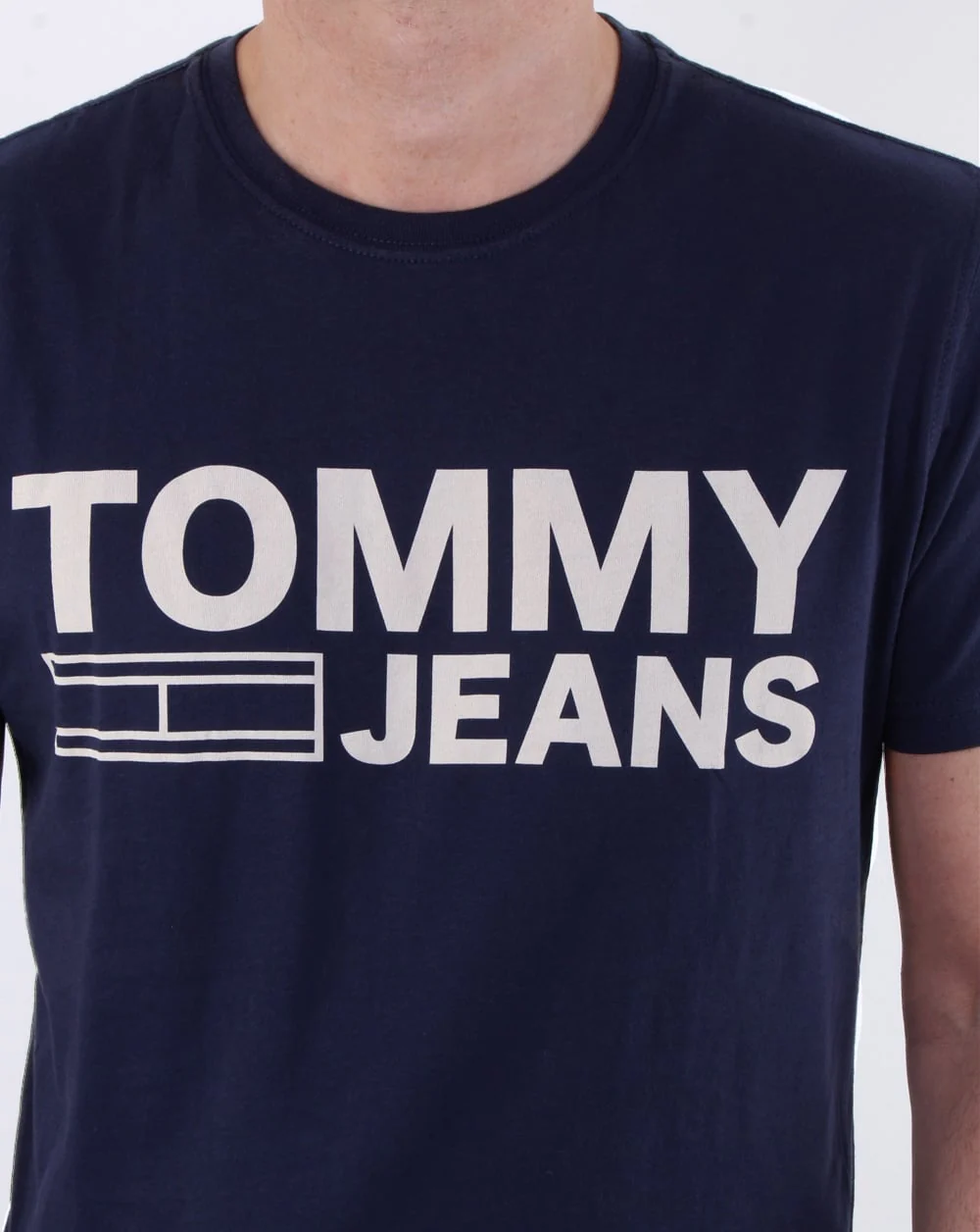 Tommy Hilfiger Logo T Shirt Navy - Image 2