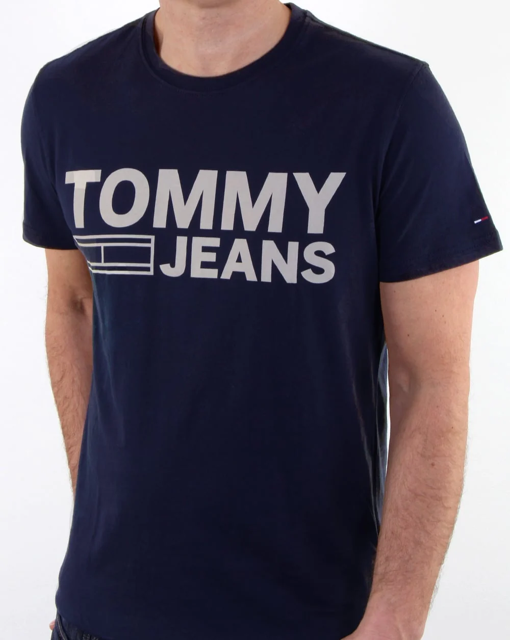 Tommy Hilfiger Logo T Shirt Navy - Image 3