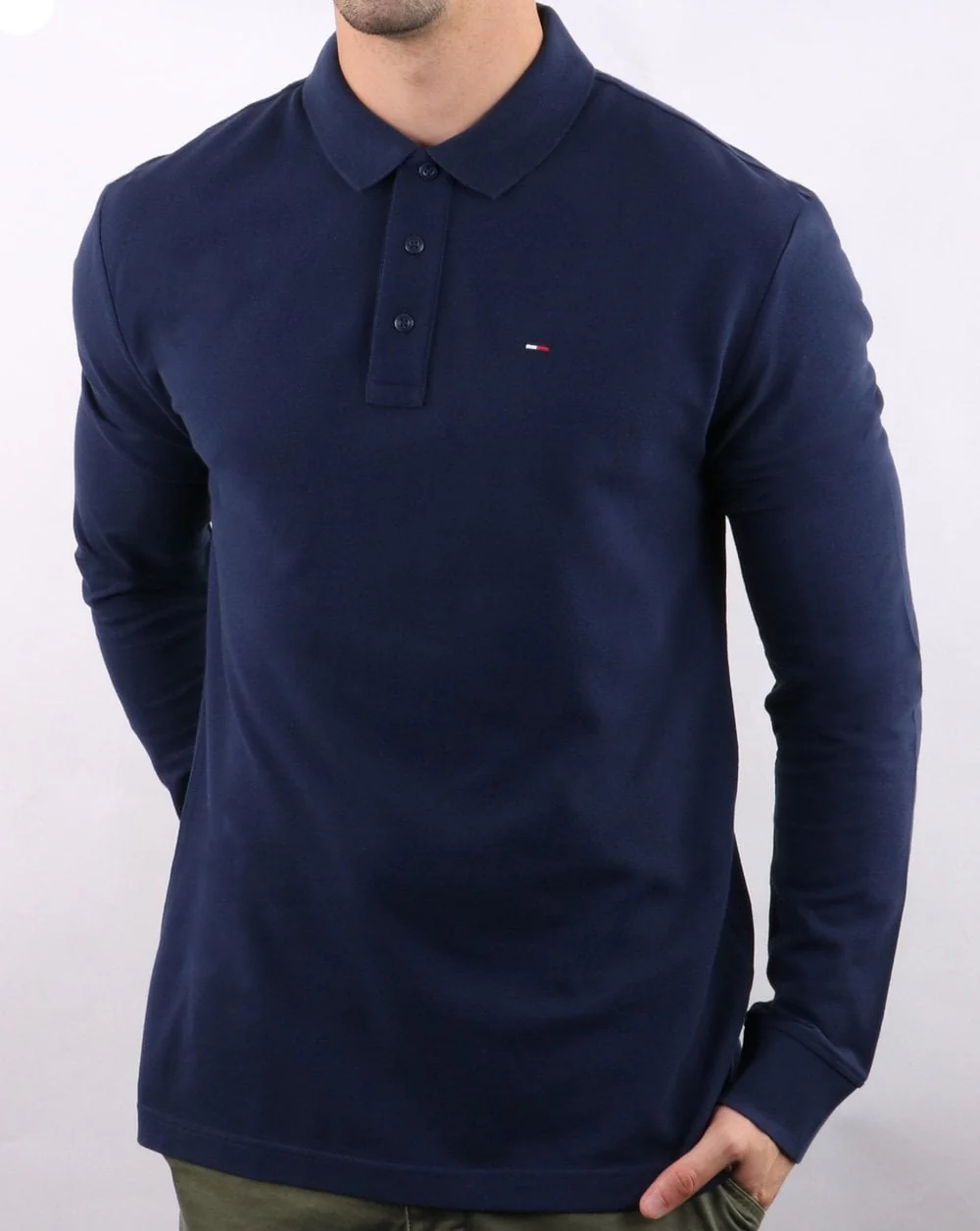 Tommy Hilfiger Long Sleeve Polo Navy - Image 2