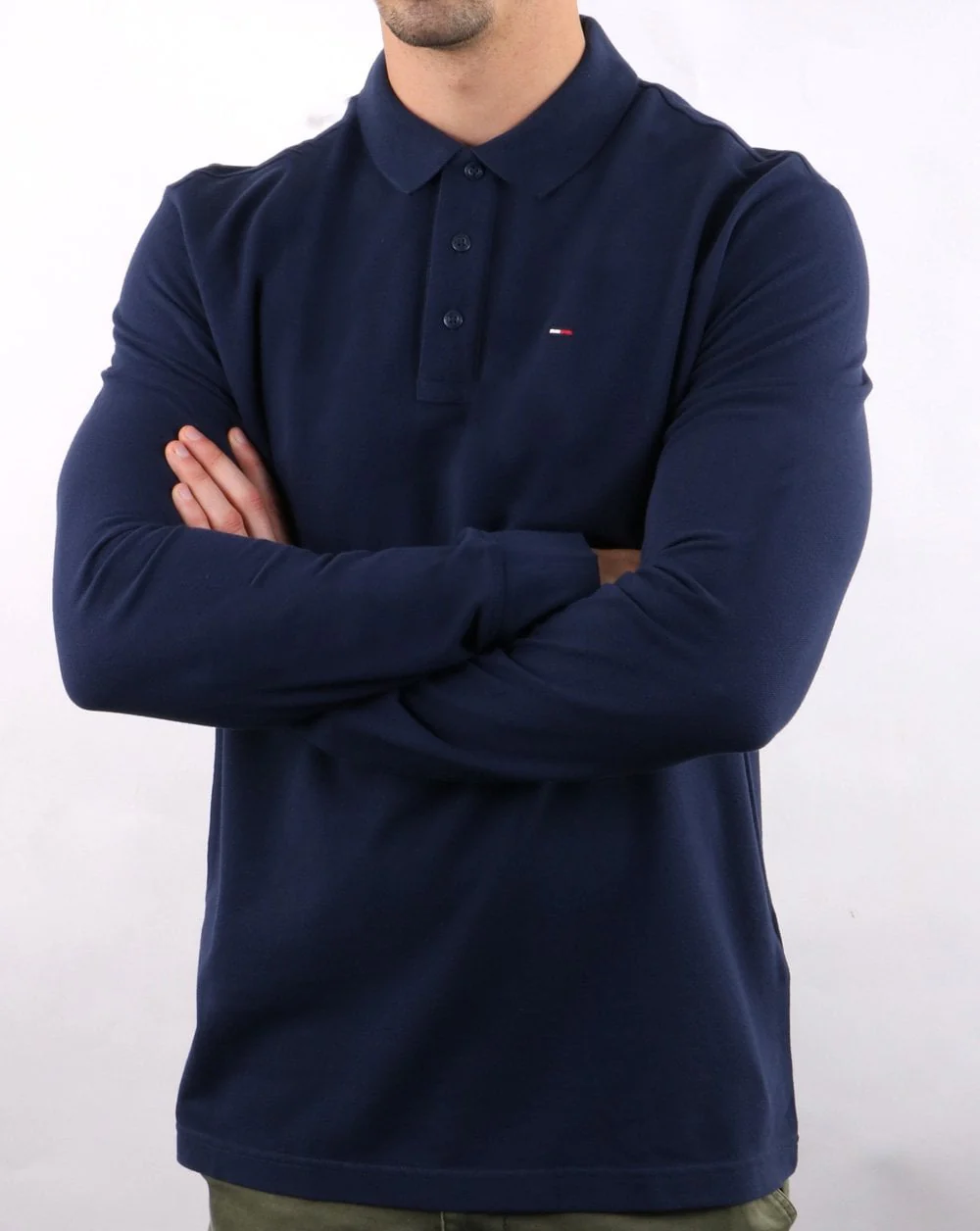 Tommy Hilfiger Long Sleeve Polo Navy - Image 3