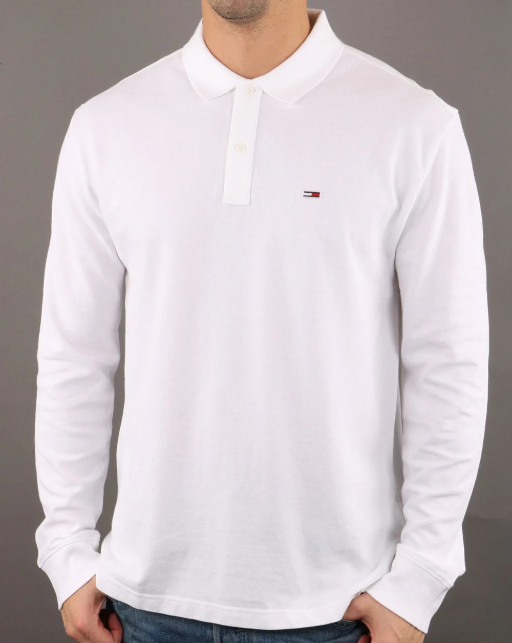 Tommy Hilfiger Long Sleeve Polo Shirt Classic White