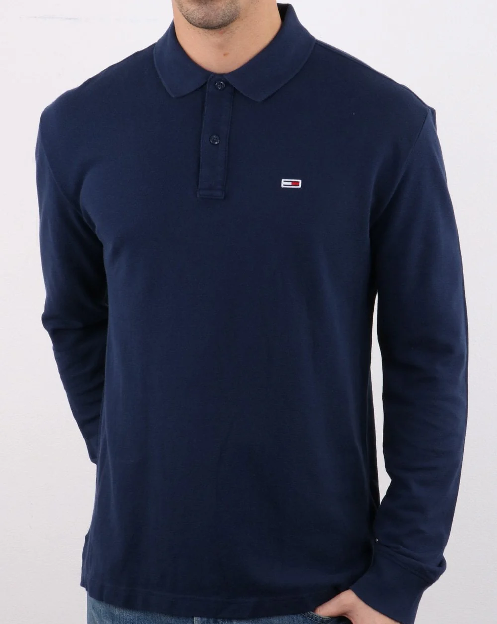 Tommy Hilfiger Long Sleeve Polo Shirt Navy - Image 2