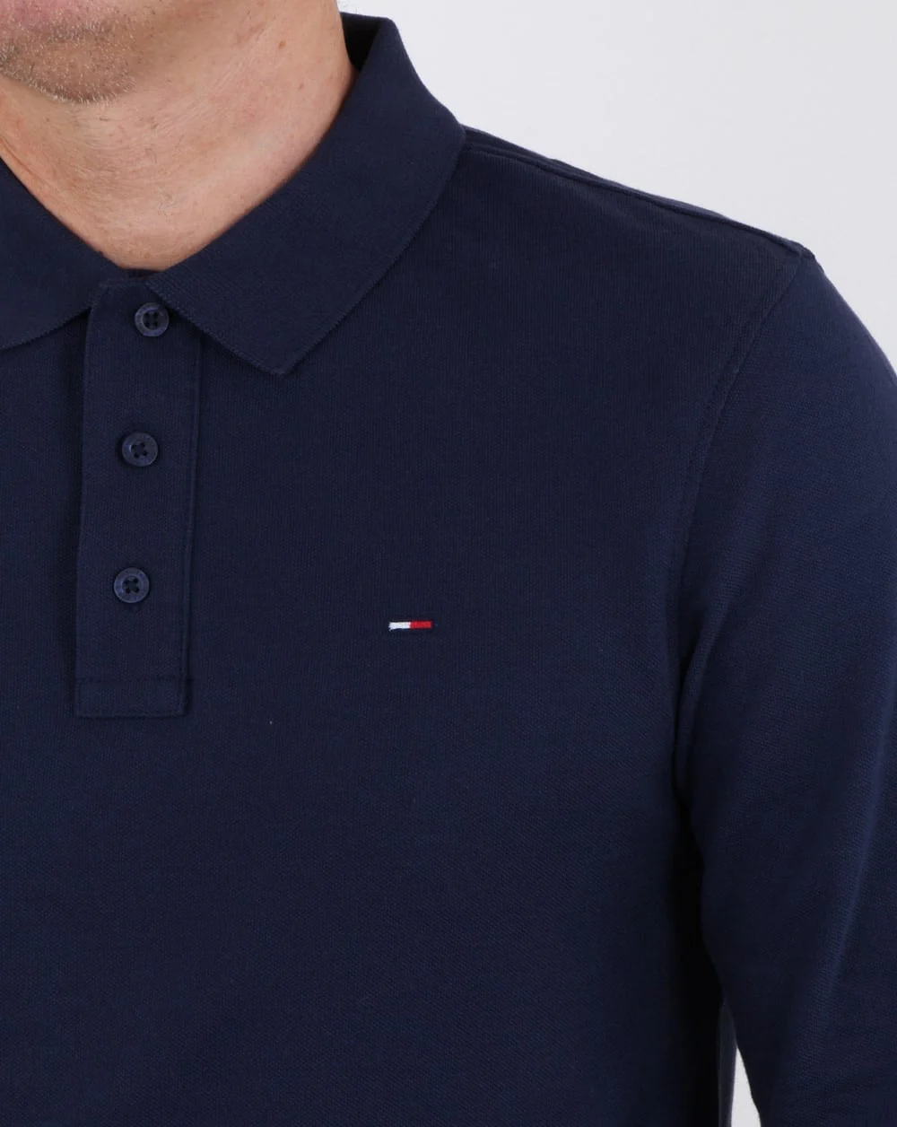 Tommy Hilfiger Long Sleeve Polo Shirt Navy - Image 2