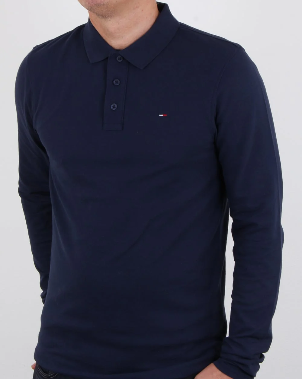 Tommy Hilfiger Long Sleeve Polo Shirt Navy - Image 4